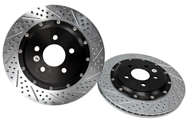 Ford Mustang EcoBoost Brake Rotors (2) - Rear - Baer Brakes - EradiSpeed+ 2-piece SDZ Slot & Drilled - Black - `15-`23 Ford Mustang EcoBoost Brake Rotors (2) - Rear - Baer Brakes - EradiSpeed+ 2-piece SDZ Slot & Drilled - Black - `15-`23
